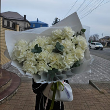 Букет французских роз  с эвкалиптом